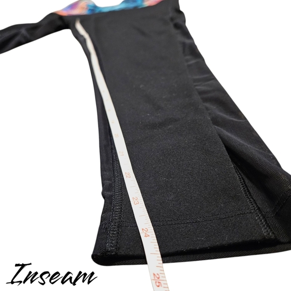 VS PINK Ultimate Leggings M Ankle Length Black Mesh Tropical Waistband Spellout - Picture 9 of 12